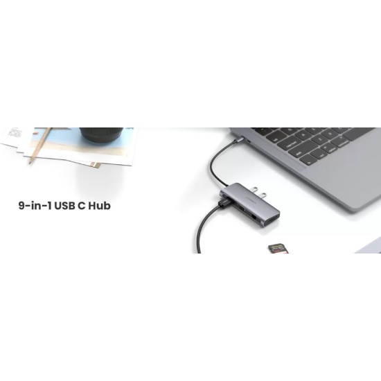 Купить хаб (разветвитель) UGREEN 9 в 1, USB 3.0, HDMI, VGA, DP, RJ45 .