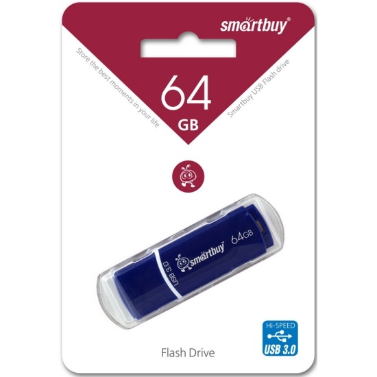 USB флешка 64Gb SmartBuy Crown blue USB 3.0 SB64GBCRW-Bl — купить по ...