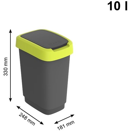 Ведро мусорное Rotho Swing bin с крышкой 10 л (1754305070) — купить в ...