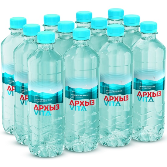 Вода минеральная Архыз негазированная 0,5 л пэт (12 штук в упаковке ...