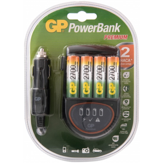 Зарядное устройство GP PowerBank PB50 + 4AA 2700 mAh, PB50GS270CA-2CR4 ...
