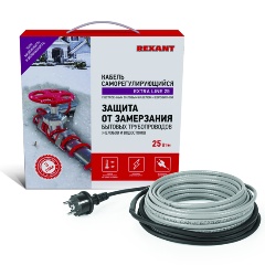 Изображение товара Кабель для обогрева труб Extra Line 25MSR-PB 25M (25м/625Вт) REXANT