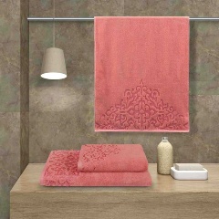 Изображение товара Полотенце махровое Guten Morgen Пейсли 70х130, корал