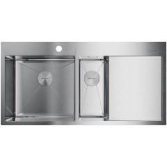 Изображение товара Кухонная мойка OMOIKIRI Akisame 100-2-IN-L 4973544 со смесителем Kado-BN 4994238