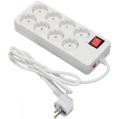 Изображение товара Сетевой фильтр Buro 800SH-3-W 3м 8 розеток евро с заземлением и предохранителем
