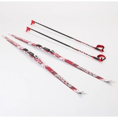 Изображение товара Лыжный комплект с креплением NNN (Rottefella) с палками 195 WAX Brados XT Tour Red