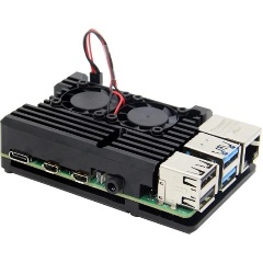 Изображение товара Корпус ACD Black Metal Aluminum Case with Double Fans для Raspberry Pi 4B