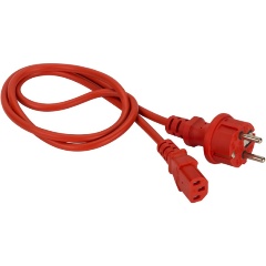 Изображение товара Шнур питания Lanmaster C13-Schuko прямая, 3х0.75, 220В, 10А, красный, 1.8 метра