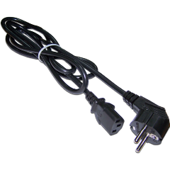 Изображение товара Шнур питания Lanmaster C13-Schuko угловая, 3х0.75, 220В, 10А, черный, 3 метра