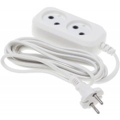 Изображение товара Сетевой удлинитель Buro BU-PSL2.5/W 5м (2 розетки) белый (пакет ПЭ)