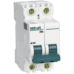 Изображение товара Автоматический выключатель DEKraft ВА-101 2п C 50А 4.5кА для защиты линий