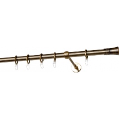 Изображение товара Карниз металлический однорядный УЮТ ОСТ диаметр 20мм с наконечниками Гиро, бронза, составной, 280см