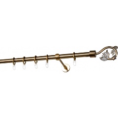 Изображение товара Карниз металлический однорядный УЮТ ОСТ диаметр 20мм с наконечниками Крокус, бронза, 240см