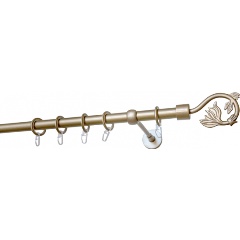 Изображение товара Карниз металлический однорядный УЮТ ОСТ диаметр 20мм с наконечниками Крокус, шампань, составной, 280см