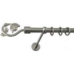 Изображение товара Карниз металлический однорядный УЮТ ОСТ диаметр 20мм с наконечниками Крокус, сталь, 200см