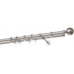 Изображение товара Карниз металлический двухрядный УЮТ ОСТ диаметр 20мм с наконечниками Шар, сталь, 200см