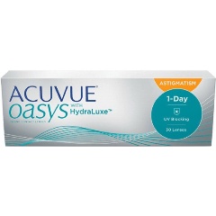 Изображение товара Контактные линзы Johnson & Johnson 1-Day Acuvue Oasys Hydraluxe for Astigmatism (30 шт / -03.00 / -0.75 / 180 / 8.5)