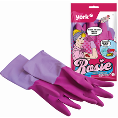 Изображение товара Перчатки резиновые с удлинённой манжетой ароматизированные Роза York (M)
