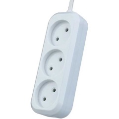 Изображение товара Сетевой удлинитель Perfeo без заземления "RU POWER", 3,0м, 3 розетки, белый (PF_B4062)