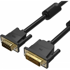 Изображение товара Кабель Vention DVI-I Dual link 24+5M/VGA 15M с ферритовым фильтром - 3м.