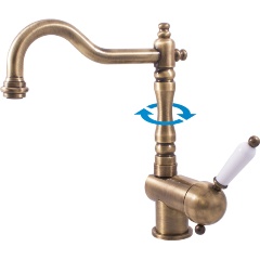 Изображение товара Смеситель для раковины RAV SLEZAK Labe L508.5/8SM бронзовый с поворотным изливом