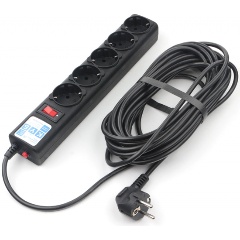 Изображение товара Сетевой фильтр Power Cube 7.0м, 10А/2,2кВт, 5 розеток (черный графит)