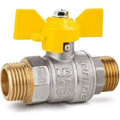 Изображение товара Кран шаровой LD Pride 47.25.Н-Н.Б.GAS для газа, нар./нар. резьба, ручка-бабочка, 1"