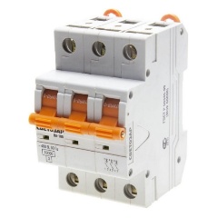 Изображение товара Автоматический выключатель СВЕТОЗАР 3-полюсный, 10 A, "C", откл. сп. 10 кА, 400 В, SV-49073-10-C