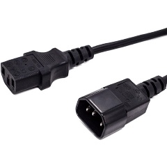 Изображение товара Кабель питания Filum С13- C14, 3х0.5мм, 220В, 6A, чёрный, 3м