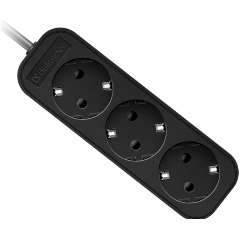 Изображение товара Сетевой фильтр Defender M350 3 розетки 5.0 м черный (99323)