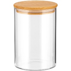 Изображение товара Банка для сыпучих продуктов из стекла с бамбуковой крышкой TECO TC-J750-02, 750 мл