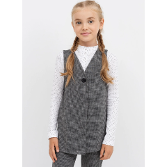 Изображение товара Жилет MARK FORMELLE 167726 "Гусиная лапка" для девочки, цвет светло-серый, размер 146