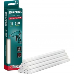 Изображение товара Ультрамощные клеевые стержни KRAFTOOL Ultra Power прозрачные 11х250 мм 10 шт. (06848-10)