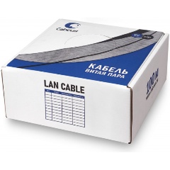 Изображение товара Кабель витая пара UTP (U/UTP) Cabeus UTP-4P-Cat.5e-SOLID-LSLTx-GY-100 кат. 5e, 4 пары (24 AWG), одножильный, нг(А)-LSLTx, серый (100 м)