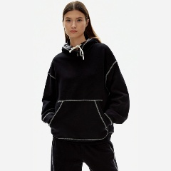 Изображение товара Женское худи FINN FLARE FAD110137 200 из хлопка черное RUS