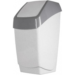 Изображение товара Ведро-контейнер ЛАЙМА 25л С КРЫШКОЙ (качающейся), для мусора,"ХАПС" (в55*ш30*г28см), серое, IDEA, М 2472 (Уценка - У2)