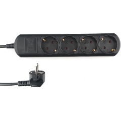Изображение товара Удлинитель PowerCube 1,5м, 4 розетки, 16А (черный графит)
