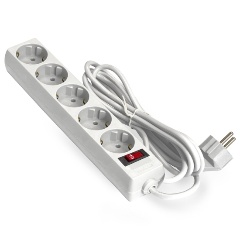 Изображение товара Сетевой фильтр ExeGate SP-5-10W (5 евророзетки, 10м, выключатель, белый)