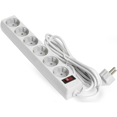 Изображение товара Сетевой фильтр ExeGate SP-6-5W (6 евророзетки, 5м, выключатель, белый)