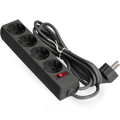 Изображение товара Удлинитель ExeGate EC-4-1.8B (4 евророзетки, 1.8м, выключатель, черный)