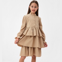 Изображение товара Платье MINAKU 9914260 для девочки бежевое размер 128 см комфортное стильное
