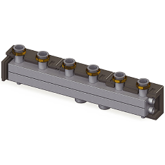 Изображение товара Гребёнка ELSEN DN32, 2", 3 контура, размер отвода-2", 6,5 м3/ч