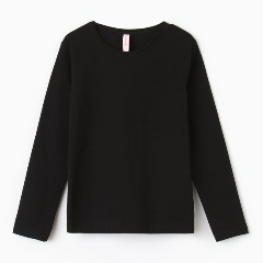 Изображение товара Лонгслив для девочки BEBUS черный 116 см хлопок и эластан