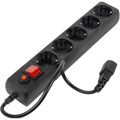 Изображение товара Сетевой фильтр FILUM FL-SP3-5-5M-BL черный, 2200 Вт, 5 розеток, шнур 5м