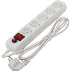 Изображение товара Сетевой фильтр FILUM FL-SP3-5-1.8M белый, 2200 Вт, 5 розеток, шнур 1.8м