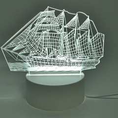 Изображение товара 3D-светильник АМУЛЕТИКА WS005 Корабль сенсорное управление смена цветов