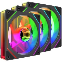 Изображение товара Вентиляторы для корпуса 4FAN F69 Black 3шт (F6912B3) с ARGB подсветкой и регулировкой скорости