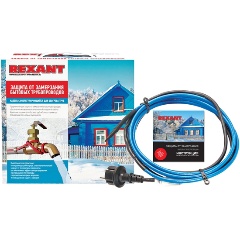 Изображение товара Комплект кабеля для обогрева труб REXANT 15MSR-PB 8М 120Вт надежная защита труб