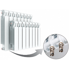 Изображение товара Биметаллический радиатор Rifar Monolit Ventil 8 секций белый 640 мм