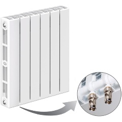 Изображение товара Радиатор Rifar SUPReMO Ventil 500 SVR 14 секций (нижнее правое подключение), биметаллический